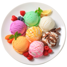 a plate of ice cream